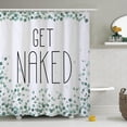 thumbnail image 1 of Eucalyptus Leaves Shower Curtain Set with Hooks Sage Green Leaves Shower Curtain for Bathroom Get Naked Waterproof Fabric Decor 72x84inches, 1 of 6