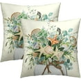 thumbnail image 1 of Eucalyptus Leaves Starfish Pillow Covers 16 x 16 Inches Set of 2,Summer Floral Coastal Seasonal Decoration Cushion Cover Pillowcase for Sofa Couch Indoor Outdoor Home Decor, 1 of 6