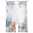 thumbnail image 1 of Eucalyptus Leaves Starfish Sheer Curtains 2 Panels Set Shells Summer Ocean Nautical Sheer Window Curtains Light Filtering Rod Pocket Voile Drapes for Bedroom Living Room 52"X108", 1 of 8