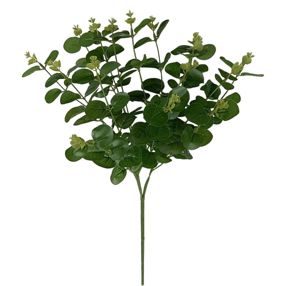 Eucalyptus Leaves Stems Bulk Artificial Leaves Picks Dried Eucalyptus Bundle Faux Spray for Wedding Table Centerpiece Vase Decor Home Bouquet Floral Arrangement, 1Pc, Multicolor(Green,18.9x2")