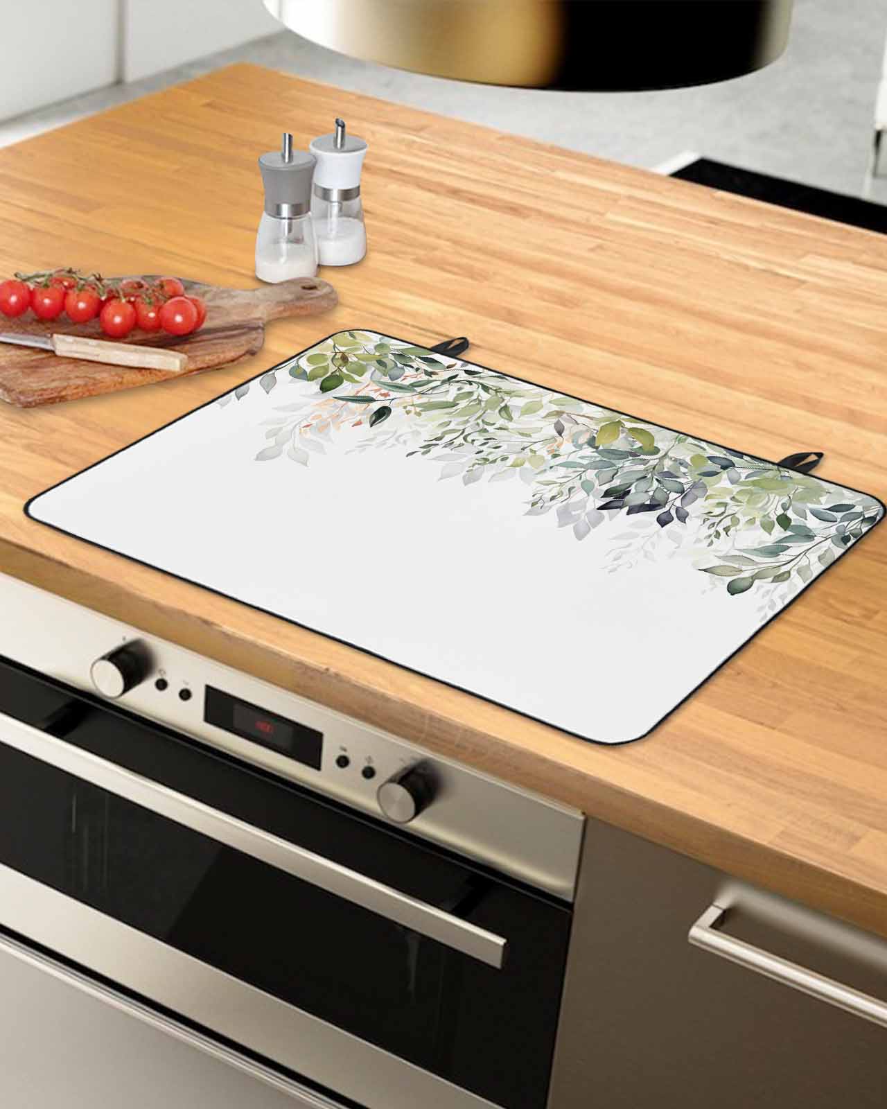 Eucalyptus Leaves Stove Top Covers for Electric Stove, Heat Insulation