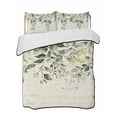 thumbnail image 1 of Eucalyptus Leaves Summer Quilt Set Full Size,Soft Quilted Bedding Set with 2 Pillow Shams,Watercolor Weeping Teal Botanical Vintage Lightweight All Season Bedspread Coverlet for Bedroom 78"x90", 1 of 6
