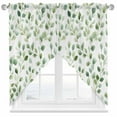 thumbnail image 1 of Eucalyptus Leaves Swag Valances for Windows 2 Pack Watercolor Leaf Summer Green Plant Swag Kitchen Curtains 36 Inches Long Rod Pocket Short Window Treatment for Kitchen Bathroom 36"x36", 1 of 8