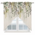 thumbnail image 1 of Eucalyptus Leaves Swag Valances for Windows, Kitchen Curtains 36 Inch Length 2 Panels Set, Green Summer Botanical Rustic Short Curtains for Small Windows Rod Pocket Cafe Curtains Drapes 28"x36", 1 of 8