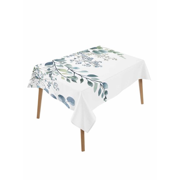 Eucalyptus Leaves Table Cloth 60x102 Inch Rectangle, Green Plants Farmhouse Waterproof Tablecloth Washable Table Cover for Party Picnic Dinner Decor