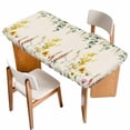 thumbnail image 1 of Eucalyptus Leaves Table Cloths for 3 Foot Rectangle Tables, Farmhouse Retro Botanical Flowers Herbs Patio Waterproof Elastic Fitted Tablecloths, Washable Rectangular Table Cover for Camping, 1 of 8