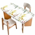 thumbnail image 1 of Eucalyptus Leaves Table Cloths for 6 Foot Rectangle Tables, Spring Country Botanical Flowers Floral Patio Waterproof Elastic Fitted Tablecloths, Washable Rectangular Table Cover for Camping, 1 of 8
