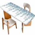 thumbnail image 1 of Eucalyptus Leaves Table Cloths for 8 Foot Rectangle Tables, Light Blue Summer Botanical Weeping Patio Waterproof Elastic Fitted Tablecloths, Washable Rectangular Table Cover for Camping, 1 of 8