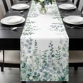 thumbnail image 1 of Eucalyptus Leaves Table Runner 60 Inches Long, Teal Botanical Summer Weeping Kitchen Coffee Dining Table Decoration for Home Party Birthday Wedding Home Decor 13x60 Inches, 1 of 8