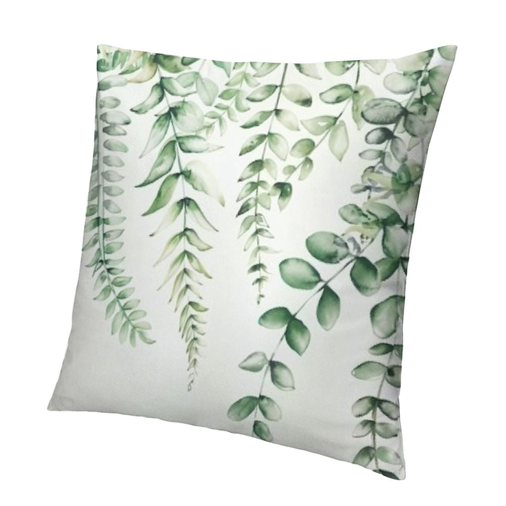 Curated visual reference: Visual Reference: Eucalyptus Leaves Throw Pillow Covers Sage Green Leaf White Decorative