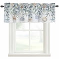 thumbnail image 1 of Eucalyptus Leaves Window Valance Curtain Shell Starfish Ocean Rod Pocket Short Curtain for Living Room, Bedroom & Kitchen Window Decor 54x18in, 1 of 8