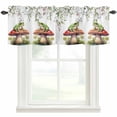 thumbnail image 1 of Eucalyptus Leaves Window Valance Curtain Spring Frog Mushrooms Watercolor Flowers Rod Pocket Short Curtain for Living Room, Bedroom & Kitchen Window Decor 54x18in, 1 of 8