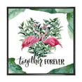 thumbnail image 1 of Eucalyptus Leaves With Flamingo Floral Heart 36 in x 36 in Framed Painting Canvas Art Print, by Designart, 1 of 5