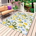 thumbnail image 1 of Eucalyptus Lemon Outdoor Rug for Patio/Deck/Porch, Non-Slip Large Area Rug 6 x 9 Ft, Sage Green Leaf Blue Flower Fruit Indoor Outdoor Rugs Washable Area Rugs, Reversible Camping Rug Carpet Runner, 1 of 8
