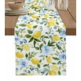 thumbnail image 1 of Eucalyptus Lemon Table Runner 72 Inches, Sage Green Leaf Blue Flower Fruit Bed Runner Dresser Scarves Tabletop for Indoor Outdoor Parties/Ceremony/Banquet, 13" x 72", 1 of 8