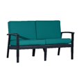 thumbnail image 1 of Eucalyptus Loveseat with Cushions, Modern Wood Framed Loveseat with Arms & Fabric Cushions, Durable and Easy to Assemble, for Backyard Porch, Espresso, 1 of 3