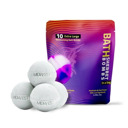 Eucalyptus Luxury Bath Bombs -Set of 10 - Extra Large - 4.5oz