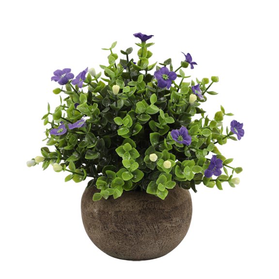 Eucalyptus Milan Flower Pot Simulation Flower,Artificial Pot Flowers Small Plants Potted Plants for House Tabletop Decoration Green Plant Pot Plant with Hemispherical Pulp Bonsai