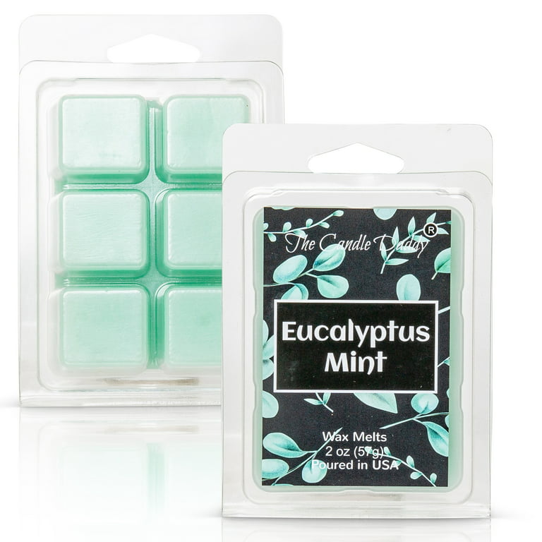 Eucalyptus Mint - Refreshing Mint Eucalyptus Scented Melt- Maximum Scent Wax  Cubes/Melts- 1 Pack -2 Ounces- 6 Cubes 