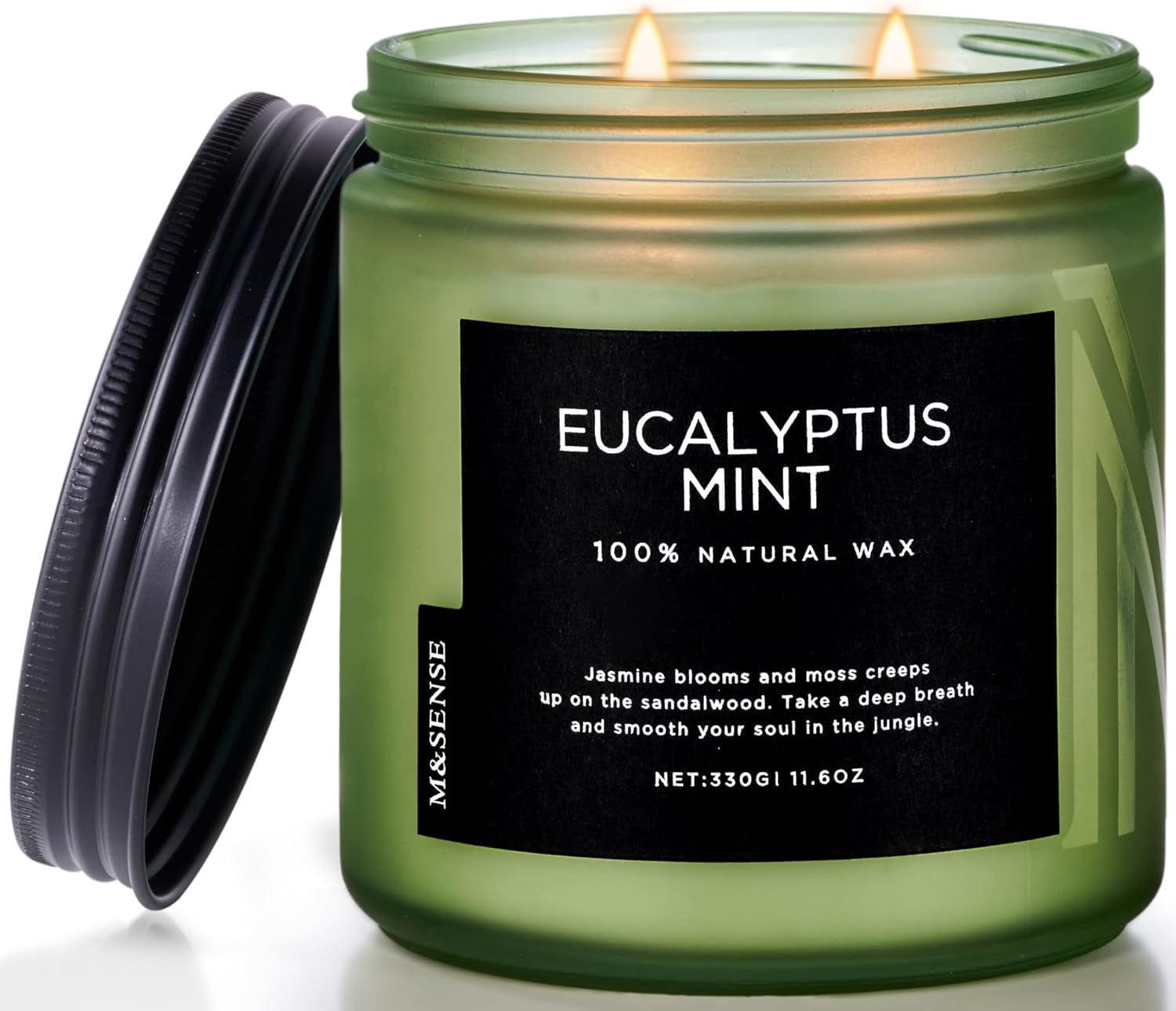 Eucalyptus & Mint Soy Candles for Home Scented, 11.6oz 70 Hour Burn ...