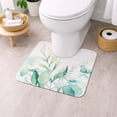 thumbnail image 1 of Evideco French Home Goods Eucalyptus Mist Contour Bath Mat 20x18 – Ultra Absorbent Quick Dry Rug with Anti-Slip Rubber Backing, 1 of 8