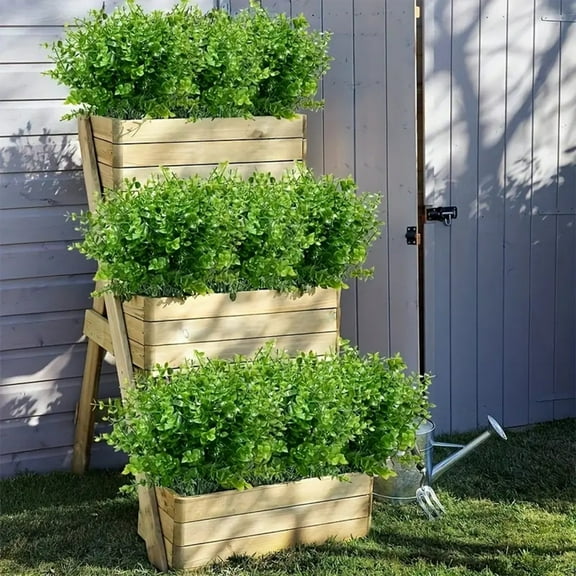 Eucalyptus Money Leaf Bouquet, Artificial Greenery Plants for Home Decor, Wedding Centerpiece and Tabletop Arrangement, Faux Potted Plants for Indoor Mantel Display and Living Room Decor Akmoler