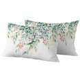 thumbnail image 1 of Eucalyptus Outdoor Waterproof Pillow Covers, Retro Green Spring Botanical Leaf Red Fruit Decorative Rectangle Throw Pillowcase Sofa Cushion Sham for Patio/Couch/Chair, 20"x12" 2 Pack, 1 of 8
