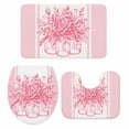 thumbnail image 1 of Eucalyptus Pink Bath Mat 3 Piece Bathroom Rug Set, Stripes Bottle Flower Cactus Plant Non Slip Bath Rug Contour Mat and Toilet Lid Cover, Absorbent Shower Mats Soft Bath Rugs and Mats Sets, 1 of 8