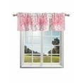 thumbnail image 1 of Eucalyptus Pink Kitchen Curtain Valances for Windows Farmhouse Short Curtains, Stripes Bottle Flower Cactus Plant Rod Pocket Valance Curtain for Bedroom Cafe Living Room 54"x18", 1 of 8
