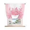 thumbnail image 1 of Eucalyptus Pink Tie Up Curtains for Windows 63 Inch Length Balloon Curtains Kitchen Adjustable Balloon Window Shade Stripes Bottle Flower Cactus Plant Tie Up Valance Bathroom Curtain Window 52"x63", 1 of 6