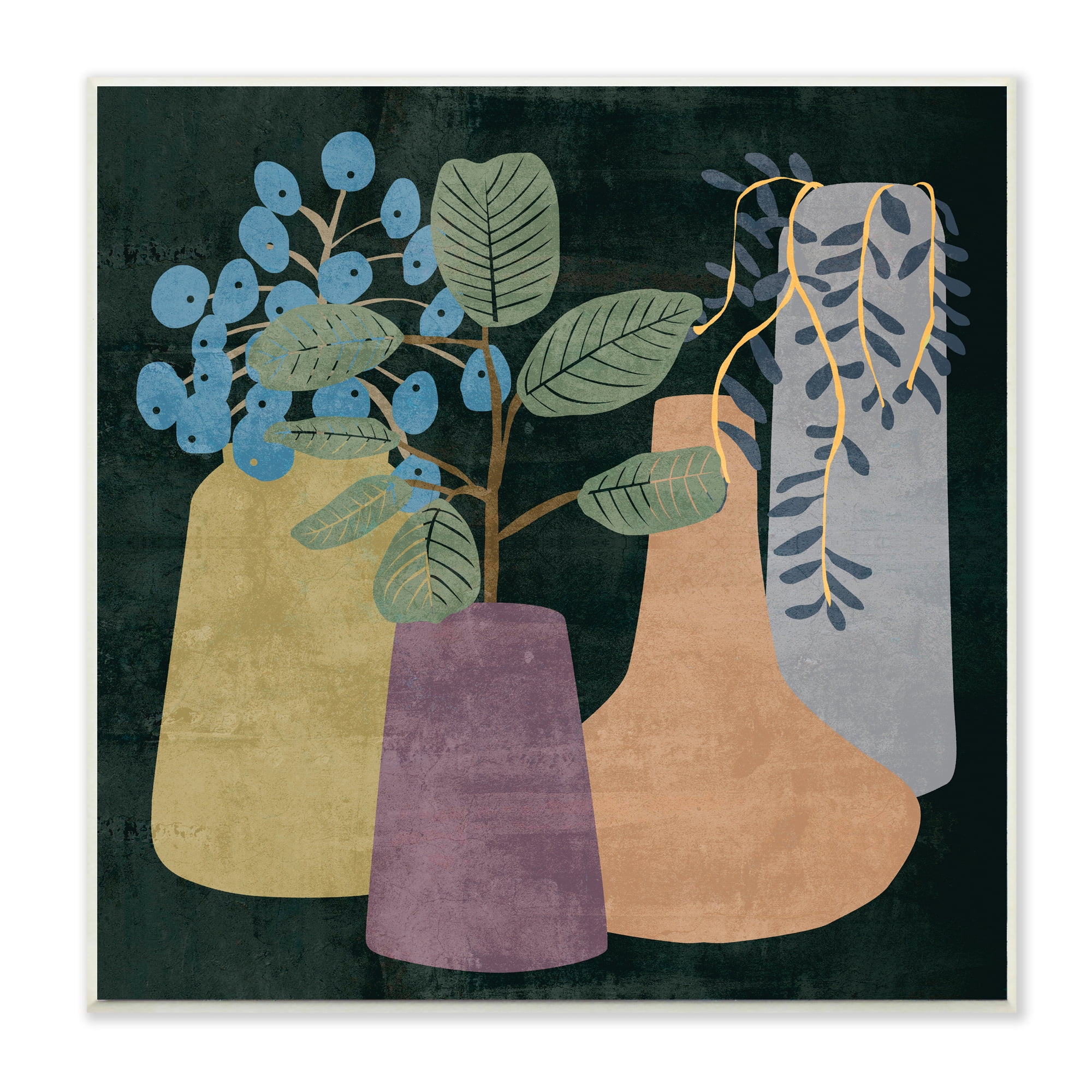 Eucalyptus Plants in Vases Black Framed 12" x 12" Art Print