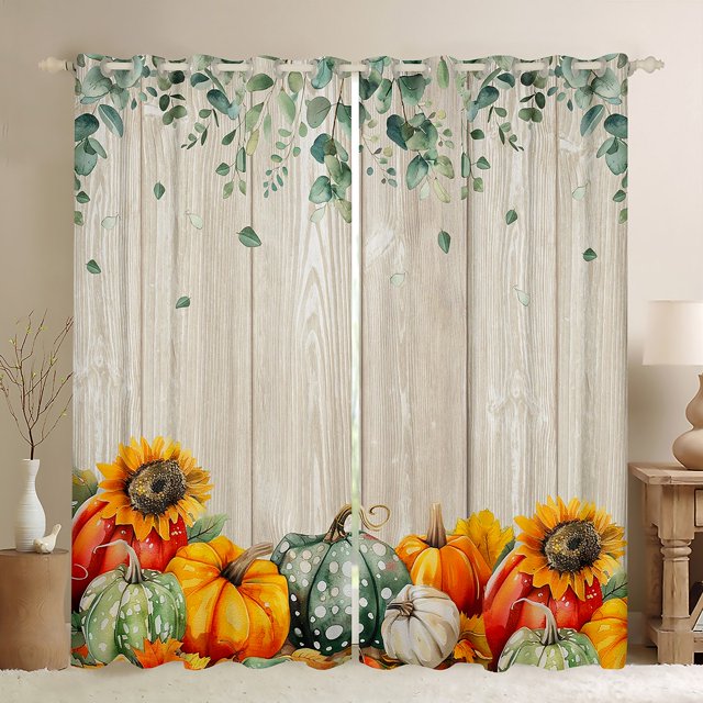 Eucalyptus Pumpkins 3050 Blackout Curtains Sunflower Maple Leaves
