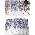 thumbnail image 1 of Eucalyptus Purple Placemats Set of 6,Washable Woven Burlap Cloth Fabric Placemat for Square/Rectangle/Round/Oval Dining Table,Easy Clean Place Mats for Kids Gradient Modern Minimalist Aesthetic Leaves, 1 of 6