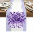 thumbnail image 1 of Eucalyptus Purple Table Runner - 108 Inch Long, Kitchen Dining Table Runner Dresser Scarves, Stripes Bottle Flower Cactus Plant Farmhouse Decor for Coffee Tables Wedding Party Banquet, 1 of 8