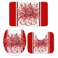 thumbnail image 1 of Eucalyptus Red Bath Mat 3 Piece Bathroom Rug Set, Stripe Bottle Flower Cactus Retro Plant Non Slip Bath Rug Contour Mat and Toilet Lid Cover, Absorbent Shower Mats Soft Bath Rugs and Mats Sets, 1 of 8