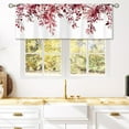 thumbnail image 1 of Eucalyptus Red Burgundy Leaves Curtain Valance for Window Treatments Botanical Floral Plant Rod Pocket Kitchen Treatment Flower Drapes for Bathroom Bedroom Living Room 1 Panel (52x18 Inch), 1 of 5