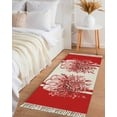 thumbnail image 1 of Eucalyptus Red Hallway Runner Rug 2x6ft,Stripe Bottle Flower Cactus Retro Plant Washable Woven Living Room Bedroom Kitchen Bathrom Carpet with Tassels,Indoor Outdoor Throw Door Mat for Entryway, 1 of 5