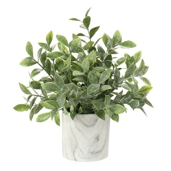 Eucalyptus Rosemary Artificial Potted Plants Fake Greenery Plants in Marble Pot Mini Faux Plants Indoor Plant Decor