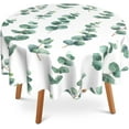 thumbnail image 1 of Eucalyptus Sage Leaves Round Table Cloth 60 Inch,Watercolor Branch Tablecloth Waterproof Stain Resistance Wrinkle Polyester Circle Table Cover for Home Kitchen Dining Party Camping Pinic Decor, 1 of 6