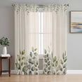 thumbnail image 1 of Eucalyptus Sheer Curtains 96 Inch Length 2 Panels Set, Sage Green Farmhouse Leaf Pastoral Plant Voile Window Treatment Semi Sheer Long Curtains Drapes for Bedroom/Living Room/Kitchen 52"x96"x2, 1 of 7