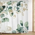 thumbnail image 1 of Eucalyptus Shower Curtain 72Wx72H Inch Green Leaves Gold Watercolor Plant Nature Botanical Leaf Floral Bathroom Set with 12 Plastic Hooks Fabric Waterproof Toilet Accessories Decor, 1 of 5