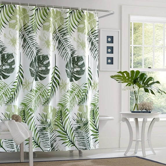 Eucalyptus Shower Curtain Green Leaves Bathroom Curtain Leaf Bath Curtain Polyester Fabric Watercolor Floral Bath Screen