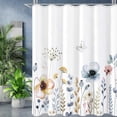 thumbnail image 1 of Eucalyptus Shower Curtain Sets, Watercolor Leaves on The Top Plant with Floral Bathroom Decoration 72x72 Inch with Hooks (F-Blue, 72 * 72), 1 of 6