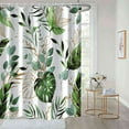 thumbnail image 1 of Eucalyptus Shower Curtain, Spring Sage Green and Gold Abstract Leaves Shower Curtain Set for Bathroom Waterproof Fabric Watercolor Botanical Bathroom Decor with Hooks, 72x72 Inch, 1 of 6