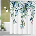 thumbnail image 1 of Eucalyptus Shower Curtain, Watercolor Sage Green Leaf Plant Floral Spring Nature Waterproof Fabric Machine Washable with Hooks for Bathroom Bathtub Decor 72x72, 1 of 6