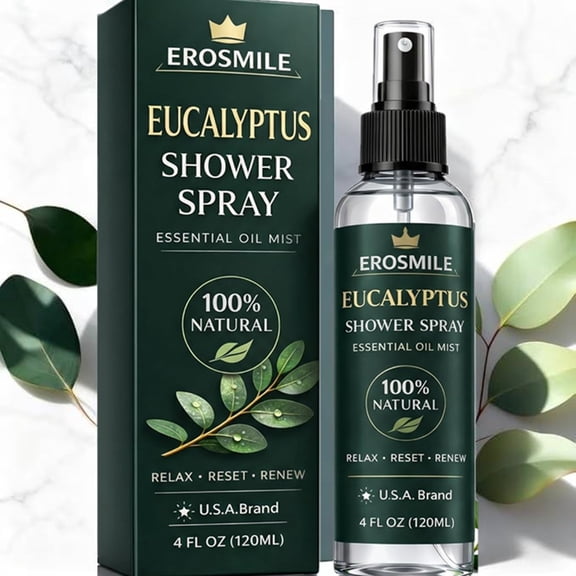 Eucalyptus Shower Spray, Pure Eucalyptus Oil Shower Mist - Sauna and Spa Steam Room Spray, At Home Spa Experience - 6.76 oz