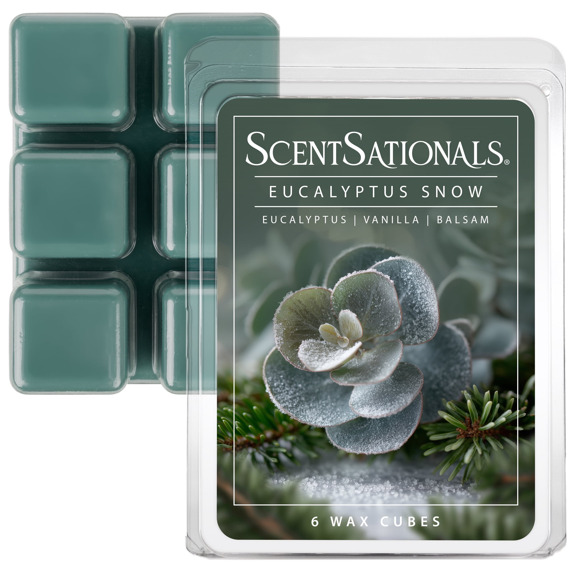 Eucalyptus Snow Scented Wax Melts, ScentSationals, 2.5 oz (1-Pack)
