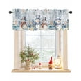 thumbnail image 1 of Eucalyptus Snowman Curtain Valance for Windows/Living Room/Kitchen/Bathroom/Café, Short Rod Pocket Tier Curtain Window Treatment Panel Christmas Woodgrain Blue Leaf Topper Curtain 54''x18'', 1 of 7