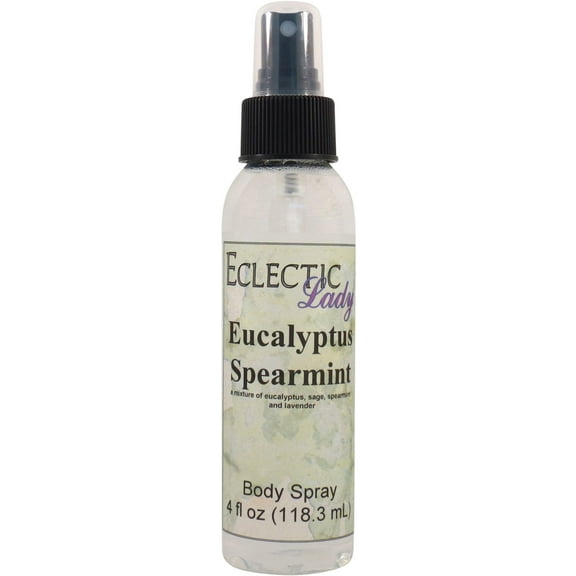 Eucalyptus Spearmint Body Spray, Eclectic Lady, Hydrating Mist, Unisex (Double Strength), 4 oz