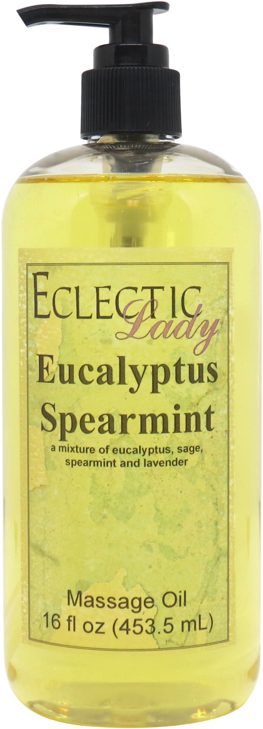 Eucalyptus Spearmint Massage Oil by Eclectic Lady, 16 oz, Sweet Almond Oil and Jojoba Oil